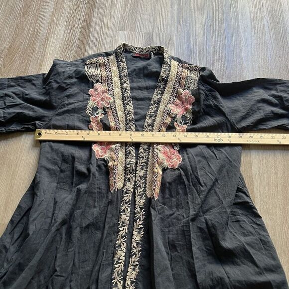 Johnny Was Workshop Flower Print Kimono Cardigan Size XS Runs Big C45619-1L Blue - Picture 3 of 12